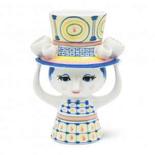 Bjørn Wiinblad Lady With Hat Vas 20,5 cm, Blå