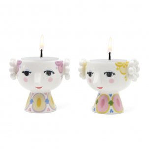 Bjørn Wiinblad Eva Ljuslykta Ø6,5 cm 2-pack, Gul/Lavender