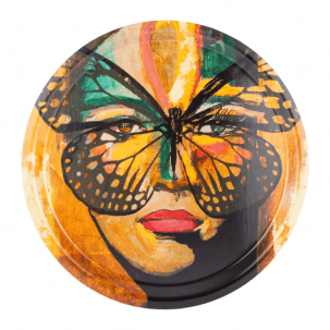 Carolina Gynning Bricka Rund 31 cm, Golden Butterfly