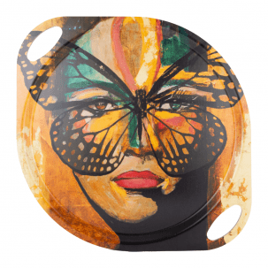 Carolina Gynning Bricka Oval med Handtag 38 cm, Golden Butterfly