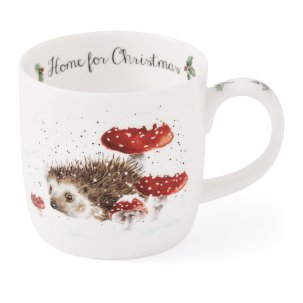 Wrendale Designs Mugg 31 cl, Home For Christmas Hedgehog