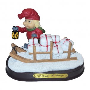 Lidberg Tomtenisse med Kälke 9 cm